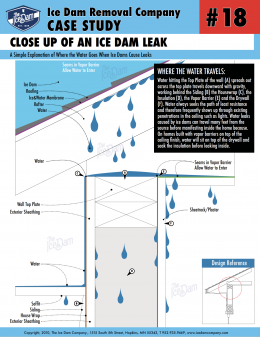 Close Up of an Ice Dam Leak